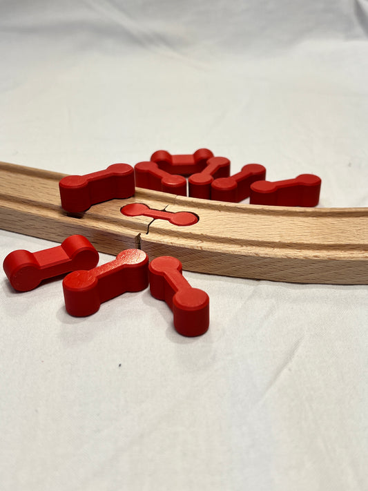 Bone-Style Train Track Connectors – Set of 10 - Compatible with Brio, IKEA, Lidl and more