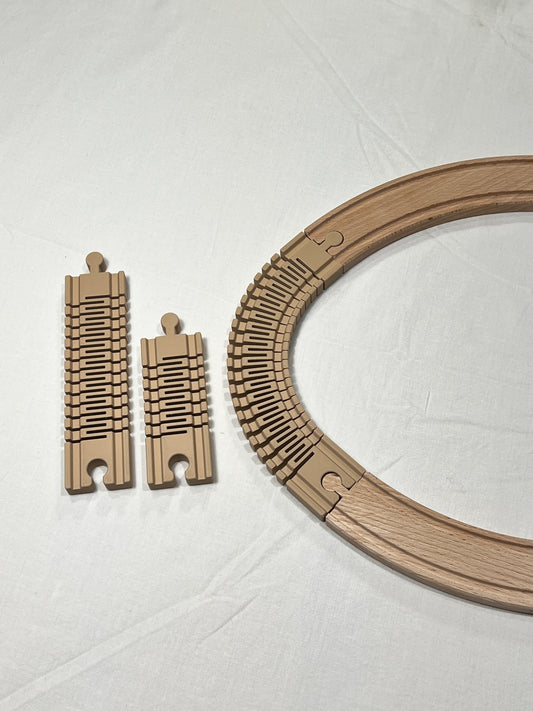 Flexible Train Track Set – 3 Pieces (10 cm, 15 cm, 20.5 cm) – Compatible with Brio, IKEA, Lidl and More