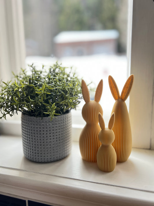 Minimalist Easter Decoration Set – 3D-Printed Bunnies Set – Elegant Scandinavian Home Decor